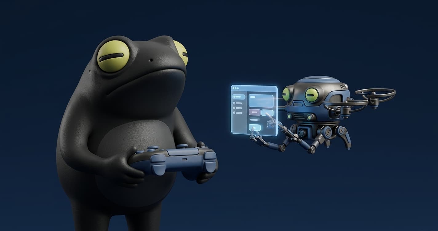 Three-agent diagram showing Planner, Automator, and Maintainer agents operating on a vibe-coded codebase, replacing manual QA entirely