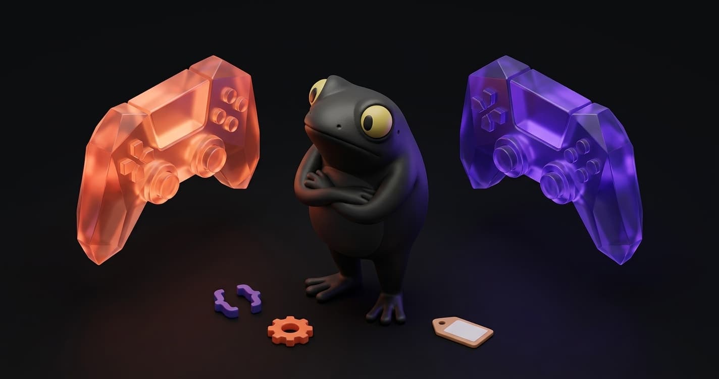 Cursor IDE versus GitHub Copilot comparison showing two glowing crystalline shapes facing each other against a dark background, representing the evolution of AI coding tools in 2026