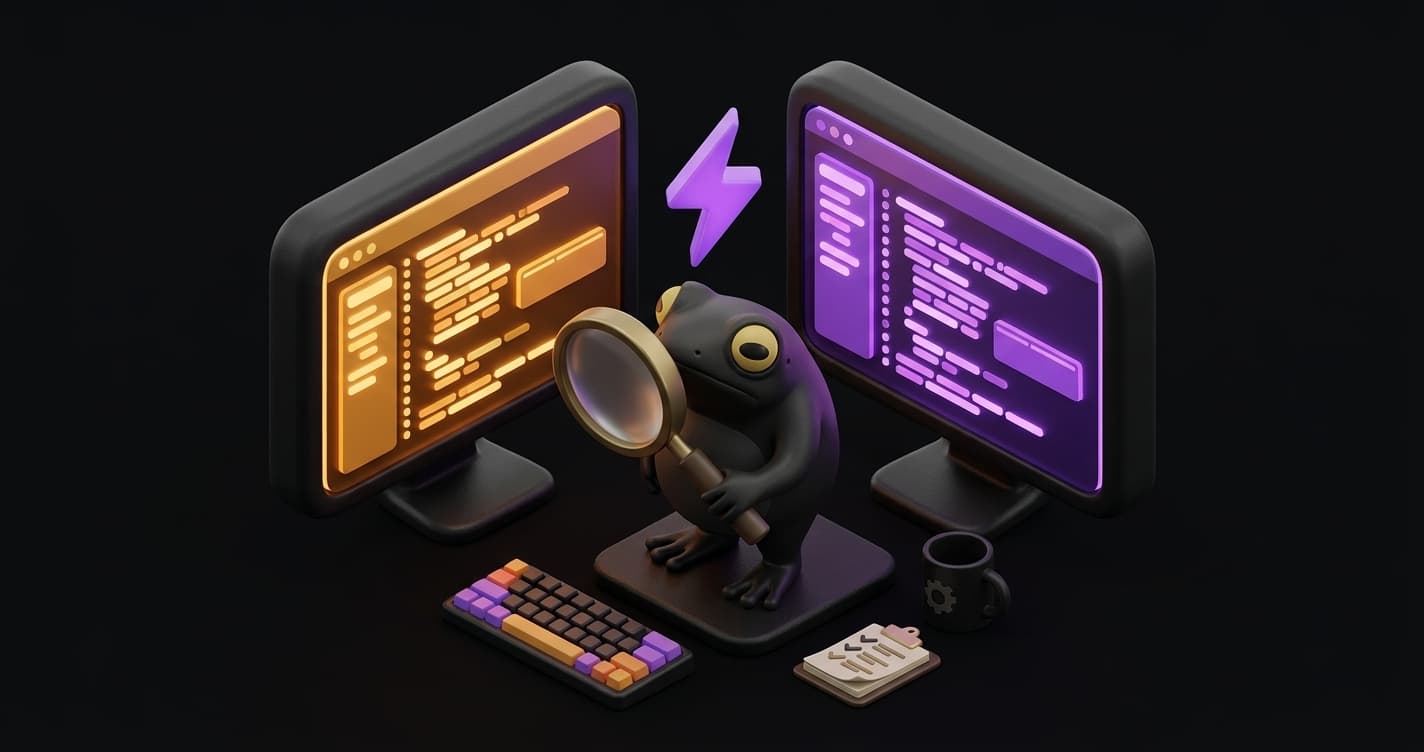 Cursor vs Windsurf AI IDE comparison showing two code editor windows side by side with a lightning bolt between them
