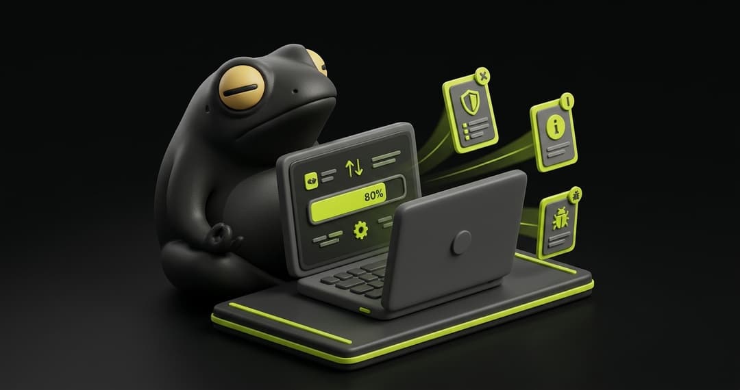 Dynamic application security testing diagram showing a scanner sending probe requests to a running web application and generating a vulnerability report