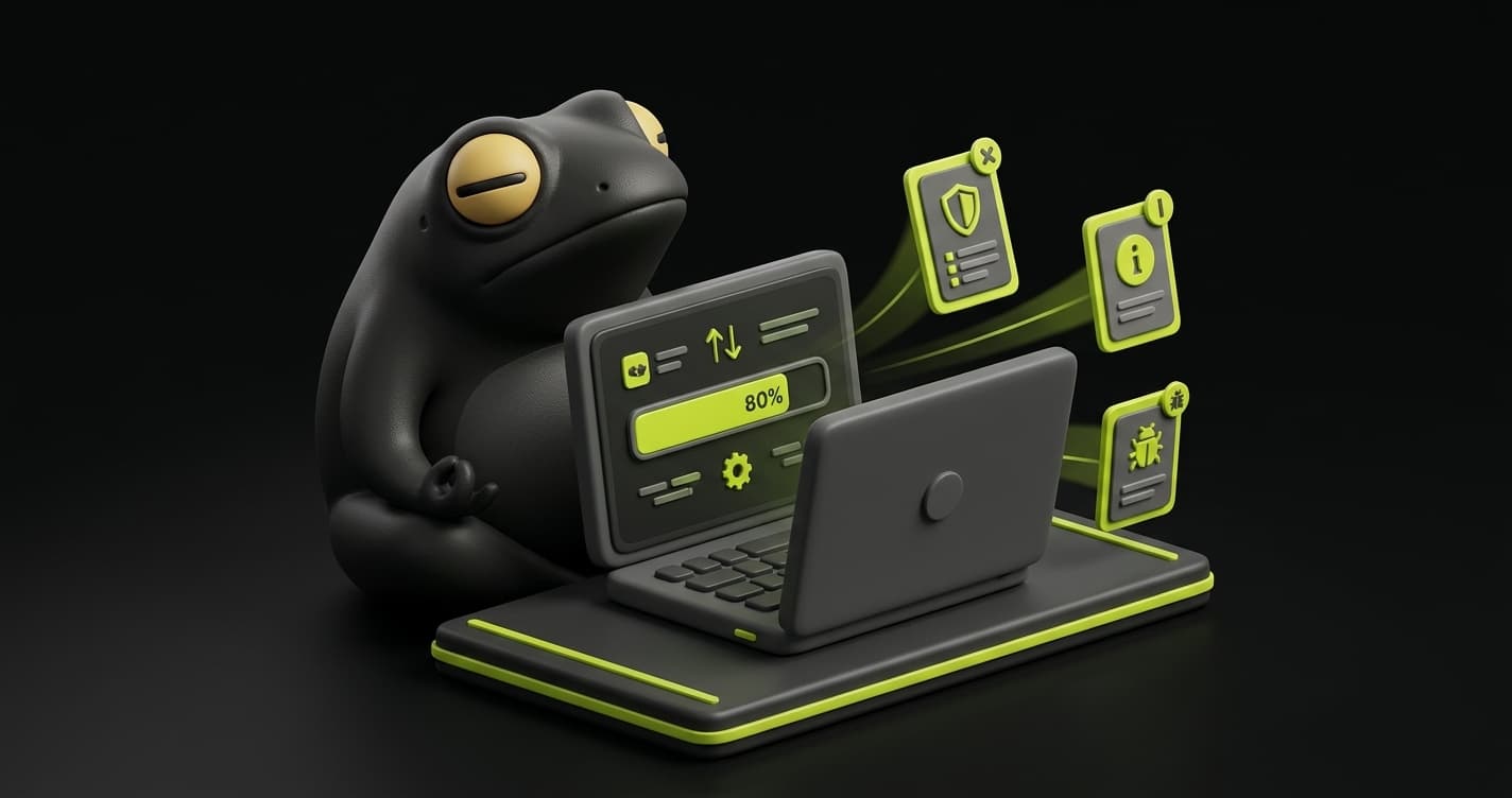 Dynamic application security testing diagram showing a scanner sending probe requests to a running web application and generating a vulnerability report