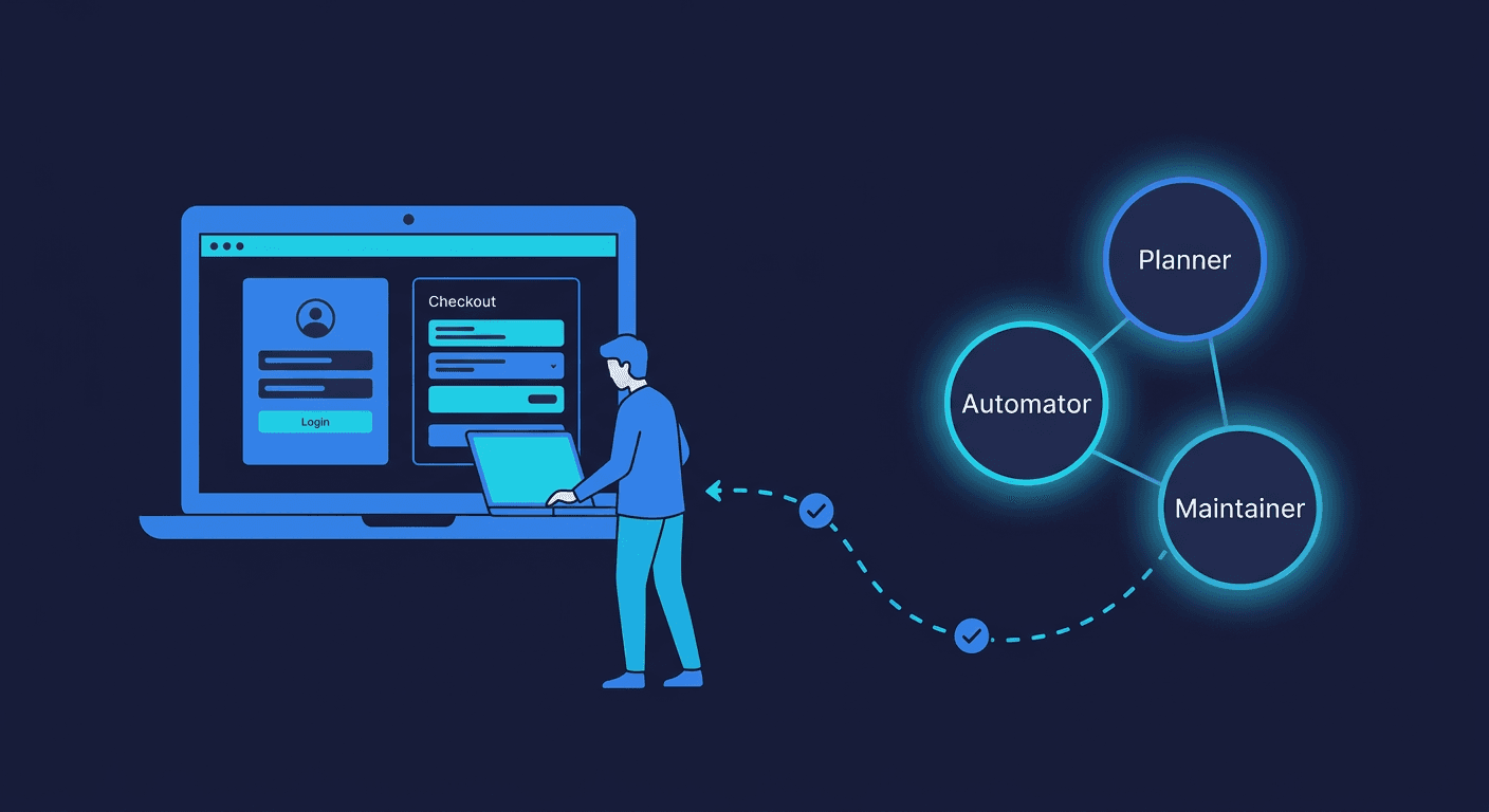 Non-engineer founder testing a vibe-coded app using AI testing tools, no code required