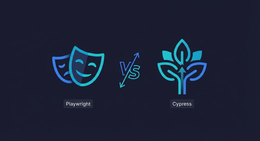 Playwright and Cypress testing frameworks compared side by side with key differentiators highlighted for engineering teams evaluating E2E testing tools