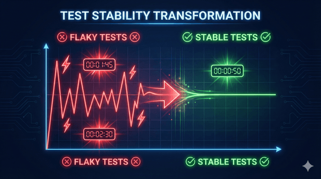 Test flakiness reduction best practices - stable automated testing strategies