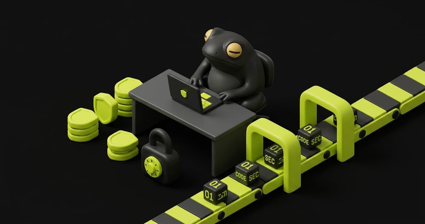 CI/CD security automation pipeline diagram showing SAST scanning, security tests, DAST scanning, and compliance evidence generation as connected stages