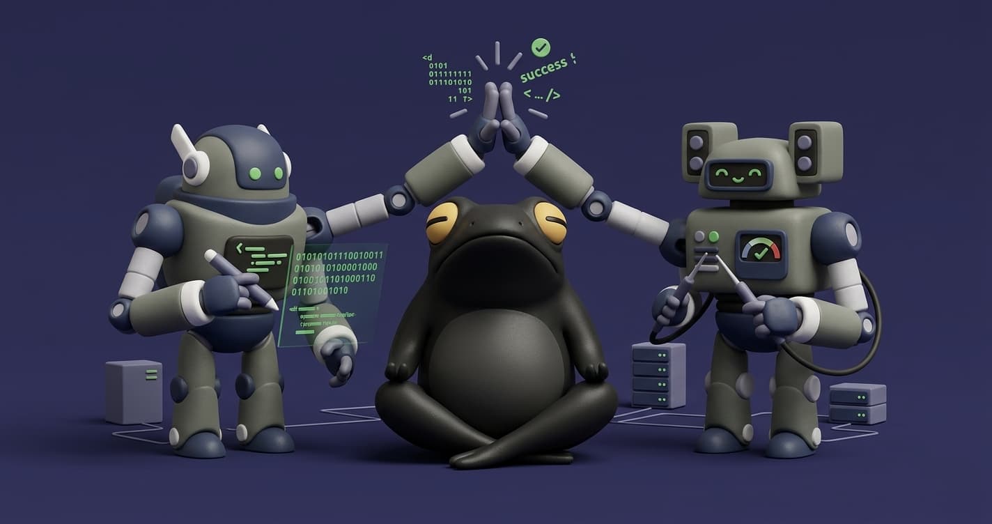 Conceptual illustration showing a chasm between rapid AI code generation on the left and an untested void on the right, representing the vibe coding testing gap