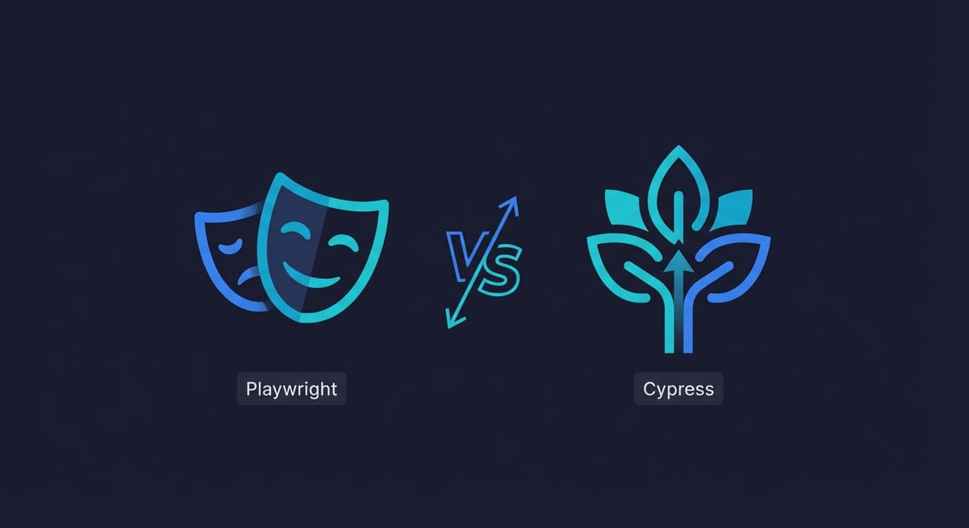 Playwright and Cypress testing frameworks compared side by side with key differentiators highlighted for engineering teams evaluating E2E testing tools