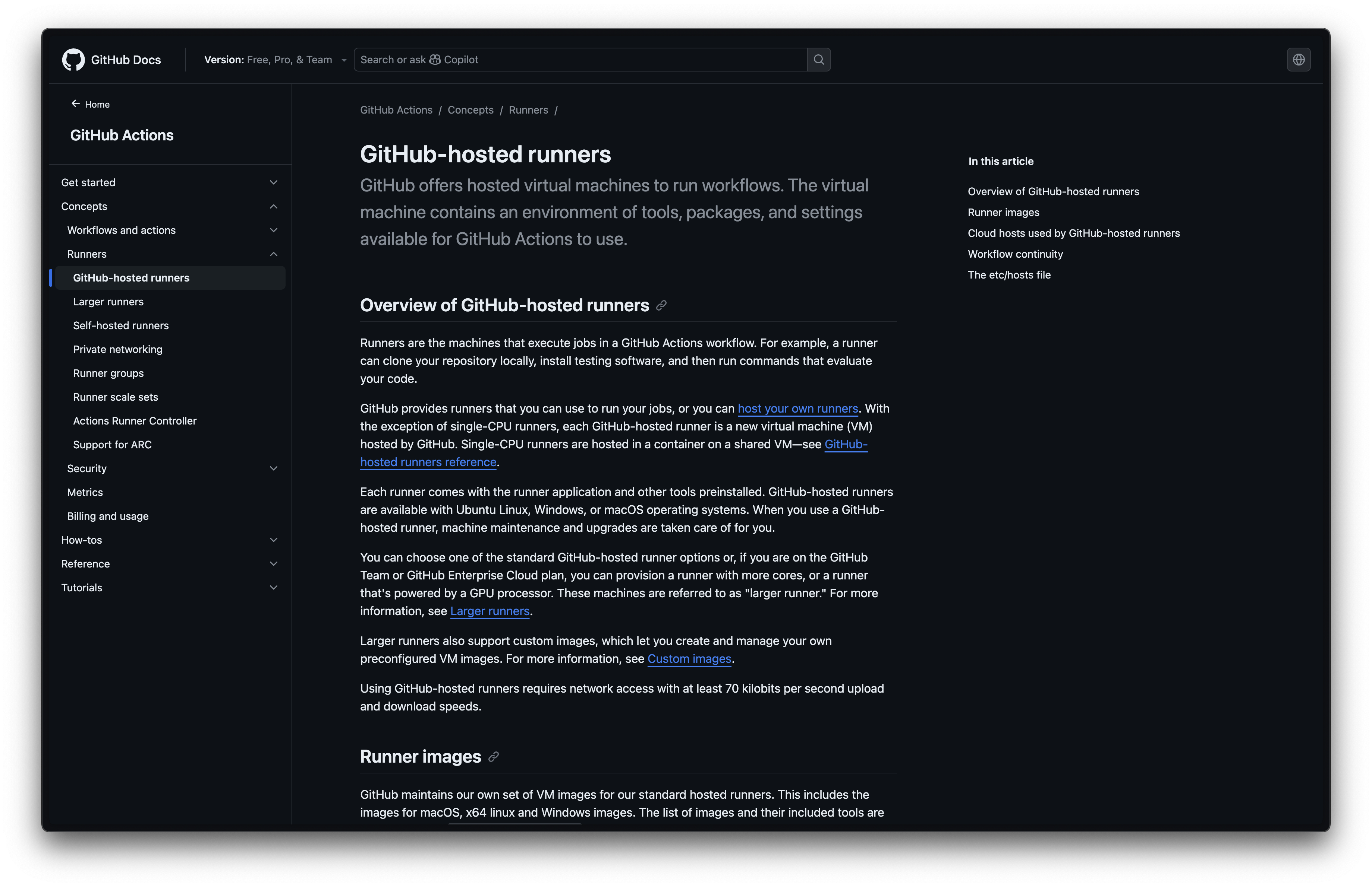 GitHub Actions CI/CD runners documentation - native testing alternative to BrowserStack device clouds
