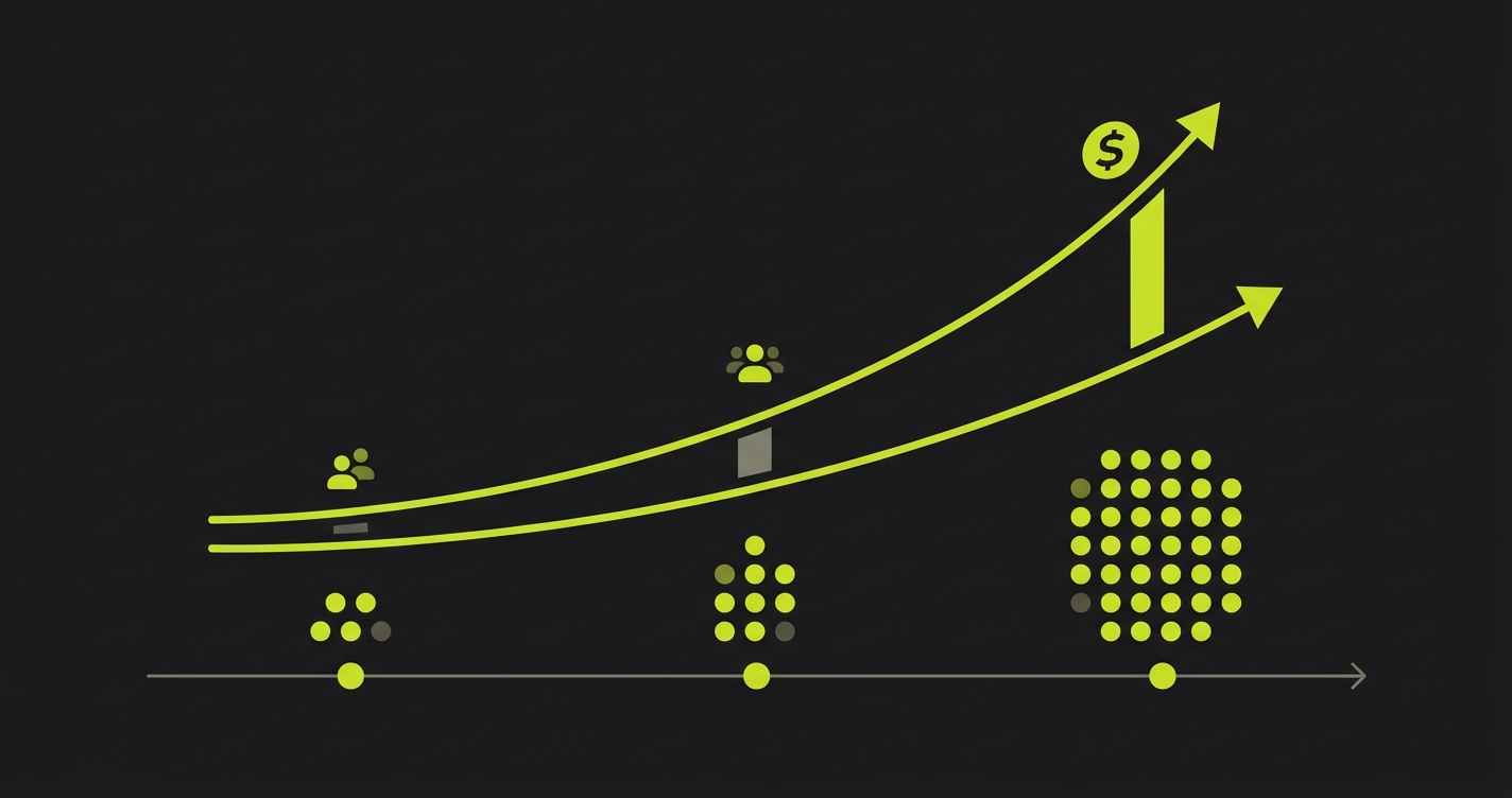 Cost curve showing pricing divergence between two cloud testing platforms as parallel sessions scale from 100 to 1000
