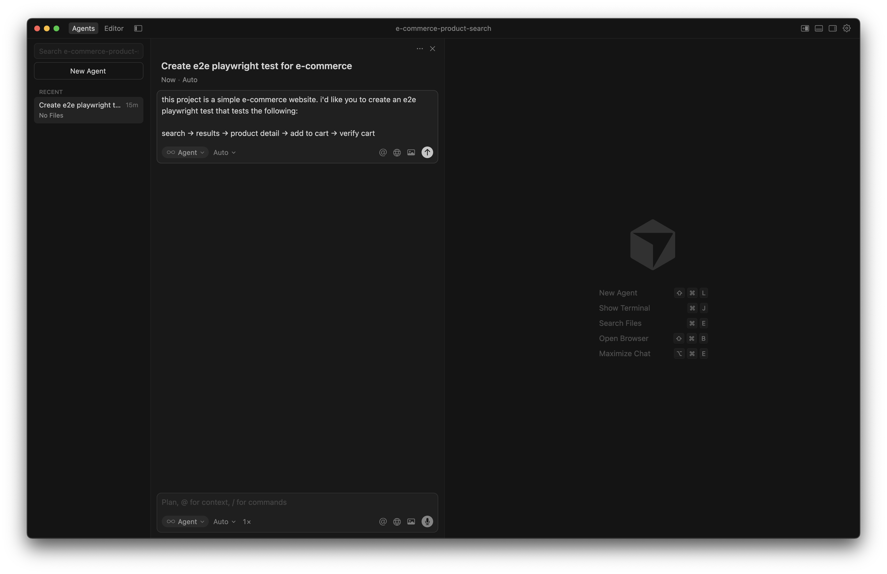 Cursor before starting